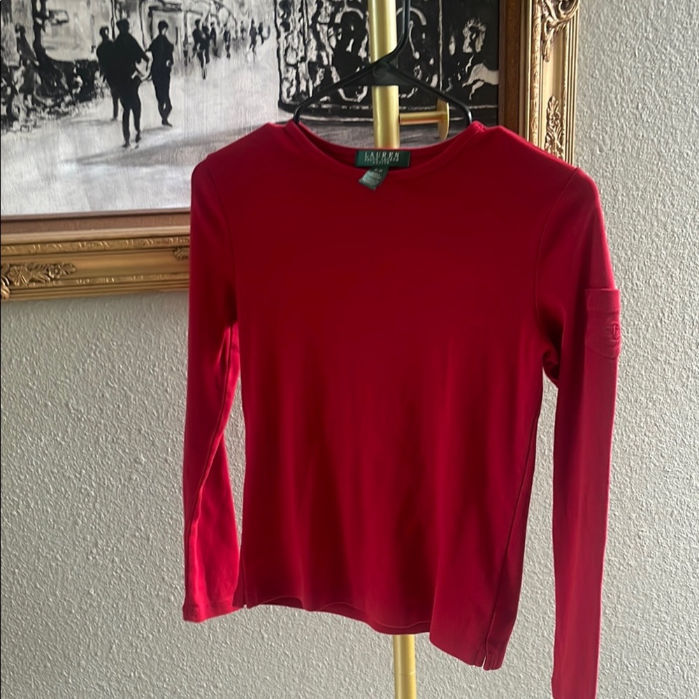 Lauren Ralph Lauren Petite Red Top - Picture 2 of 10